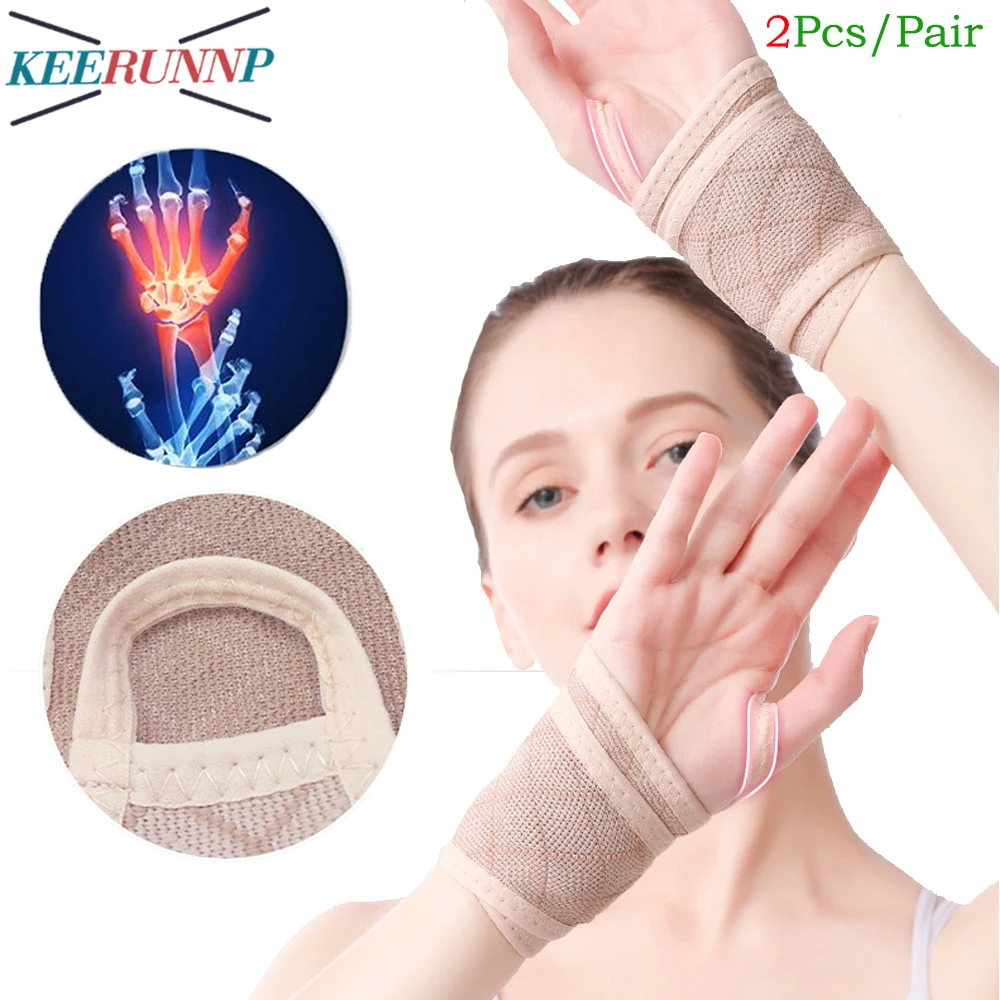 

1Pair Unisex Wrist Compression Straps & Wrist Brace Sports Support for Fitness,Carpal Tunnel,Arthritis - Adjustable Wrist Brace