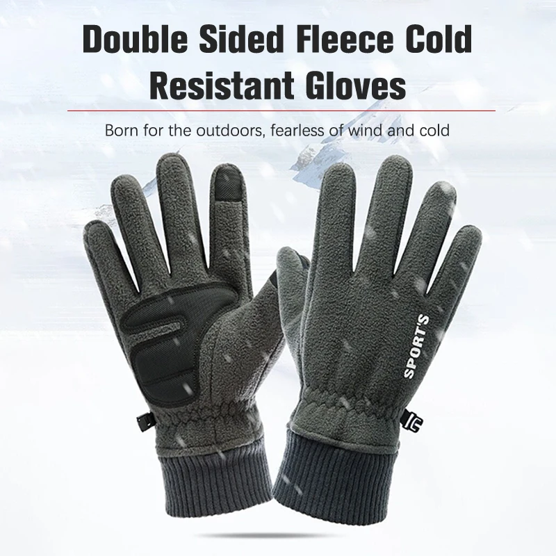 

Men Winter Touch Screen Gloves Men Plus Double Thicken Driving Warm Gloves Windproof Driving Anti Slip Outdoor Fishing Gloves