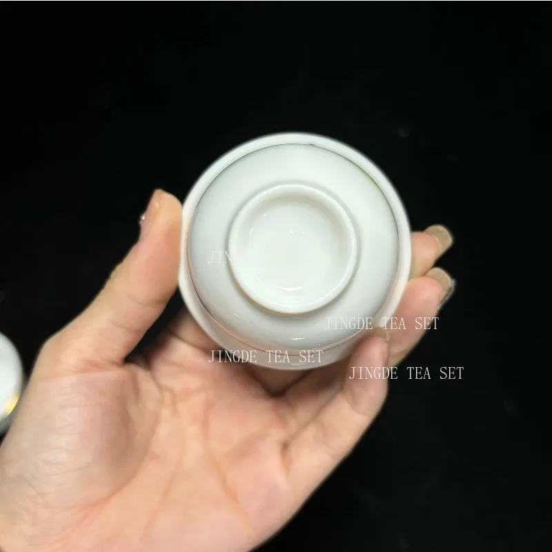 1Pc Jingdezhen White Porcelain Teacup Chinese Handmade Ceramic Master Cup Portable Personal Single Cup Tradition Retro Tea 60ml