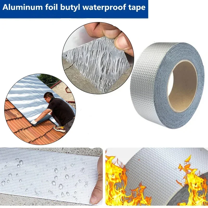 Aluminum Foil Thickened Butyl Waterproof Tape Strong Rubber Sealing Tape  Garden Water Pipe Leak Stop Outdoor Waterproof Leak - AliExpress