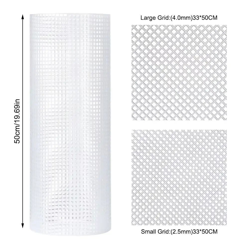 DIY Crafting Plastic Bag Mesh Grid Durable Mesh Cloth Canvas Bag Sheets Black White Net Cover Acrylic Yarn Crafting Knit