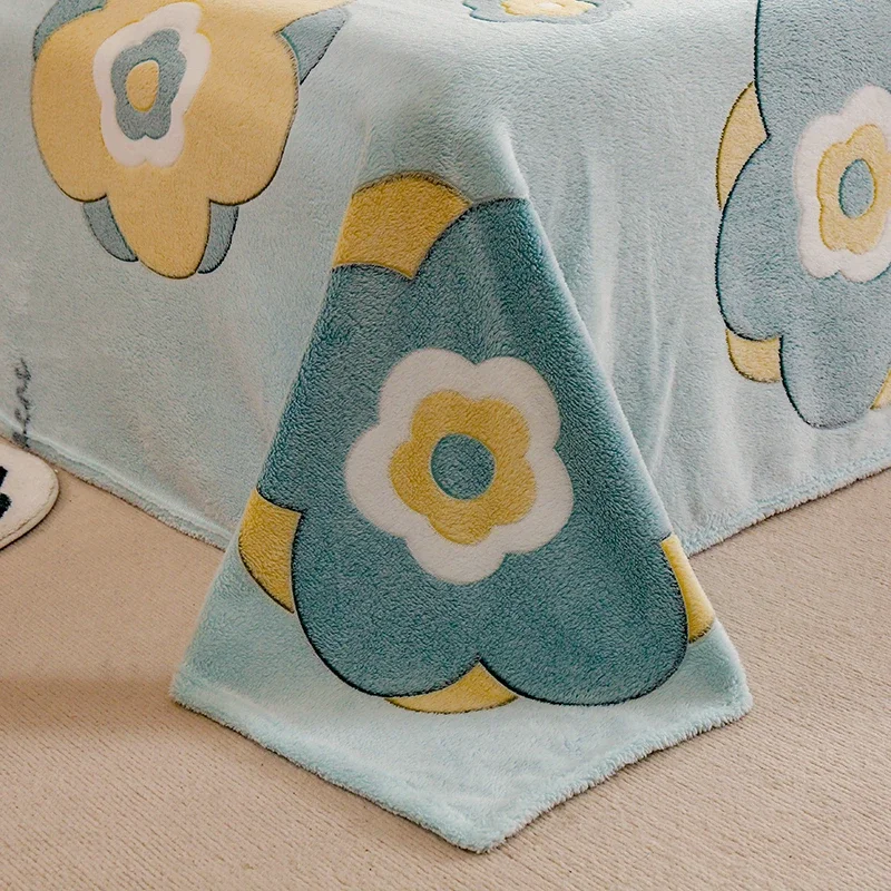 Thickened flannel Fleece Throw Blanket Warmer Room Student Dormitory Multi purpose Printed Warm Nap Bed Sheet thickened blanket game printed blanket