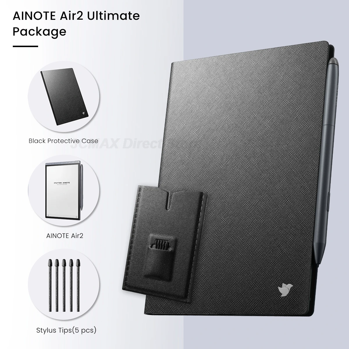 IFLYTEK AINOTE Air 2 E Ink Tablet,Black Protective Case For IFLYTEK Paper Tablet 8.2",5 Pcs Pen Refills For IFLYTEK Writing Tablet