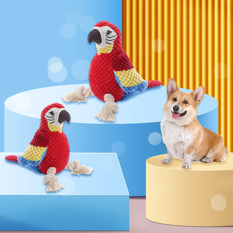 Puppy Toys Parrot Shaped Dog Toy With Squeaking Filling Suitable For Small And Medium-Sized Dogs To Play GWJ30_voghion.com