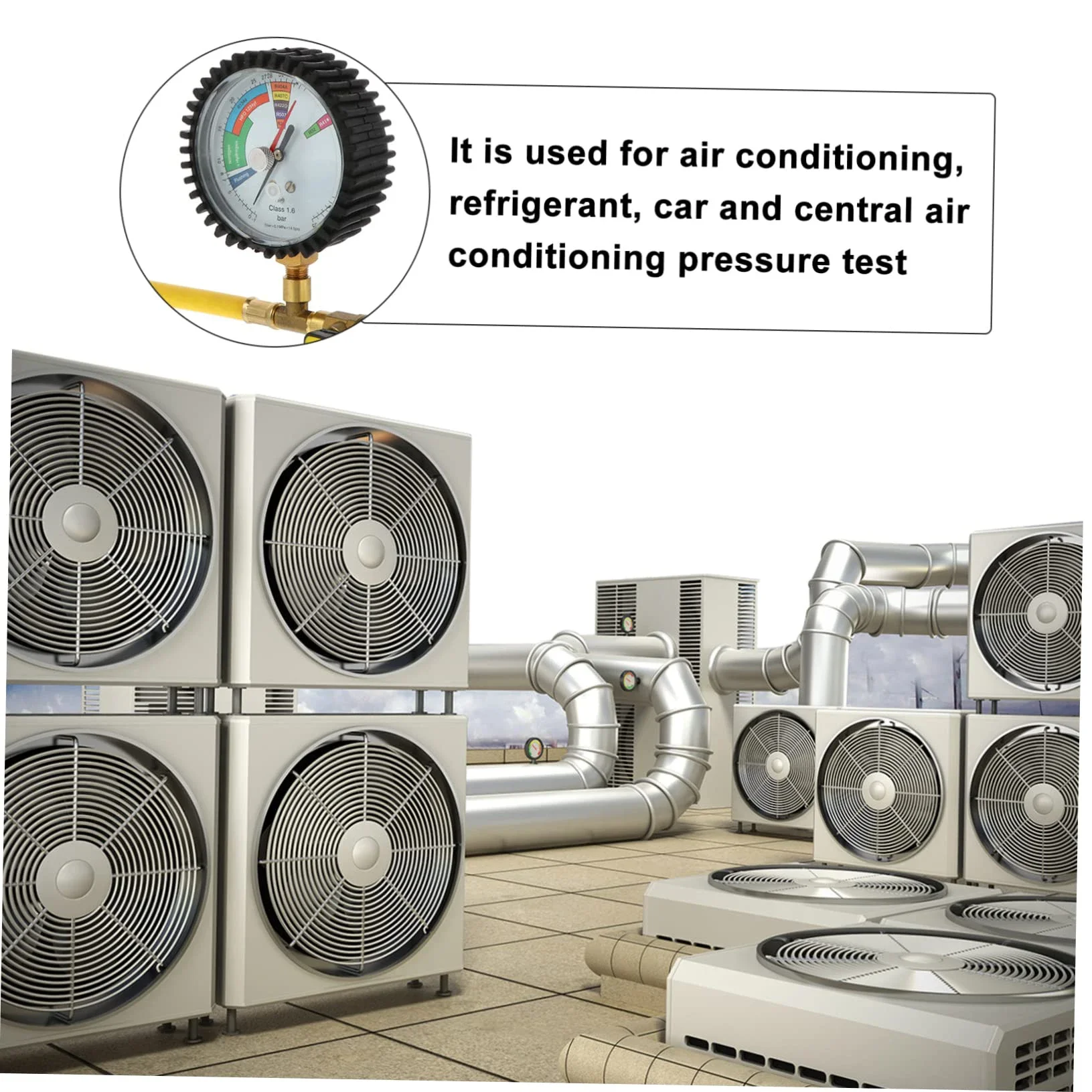 Description Picture 2 of itemNitrogen Pressure Tester Refrigerant Pressure Gauges for R134a R22 R407C R410A Automotive Air Conditioner HVAC System