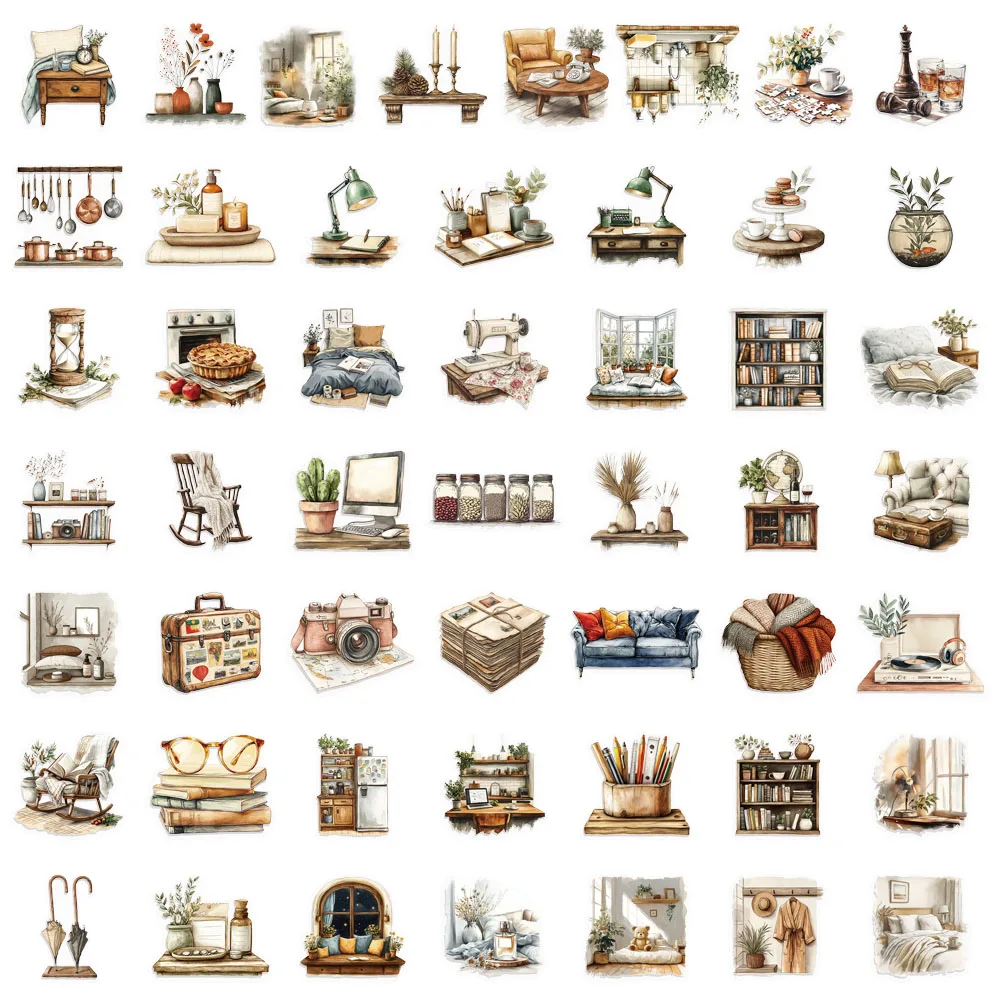 Home Art Theme Decorative Sticker Set (50 PCS)