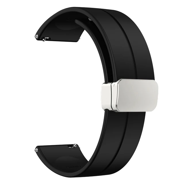 Magnetic Buckle Silicone Sport Strap, 20mm & 22mm