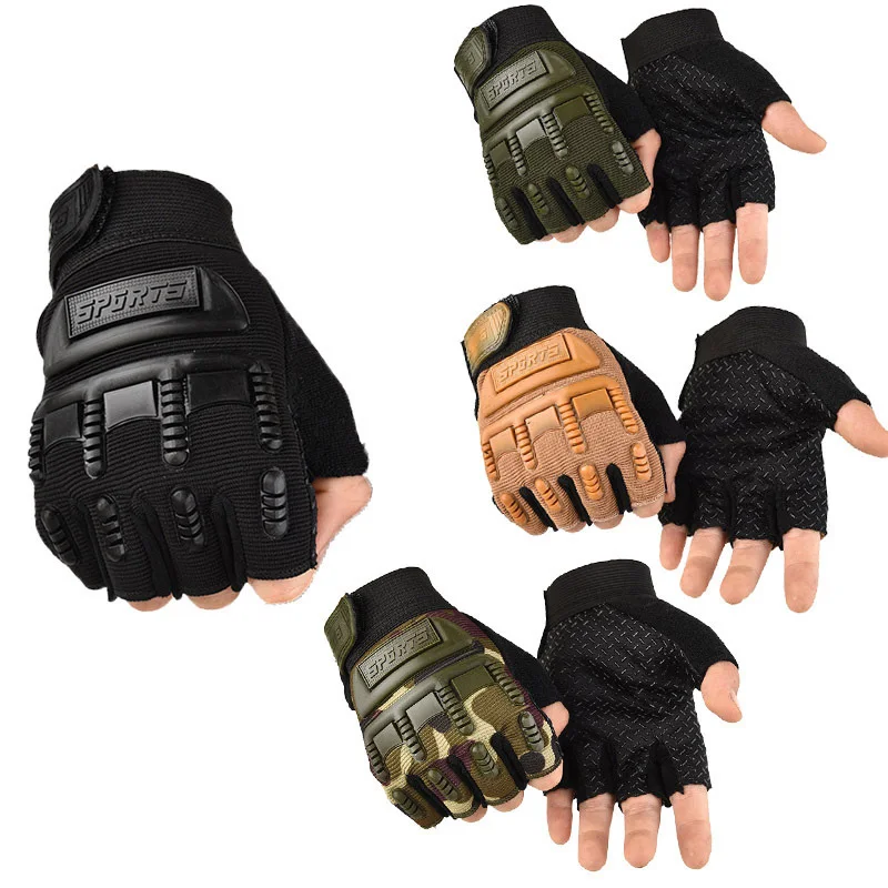 Cycling Kids Tactical Gloves Half Finger Anti-Slip Protective Outdoor Sports Gloves Children Climbing Running Boys Girls Gloves 4