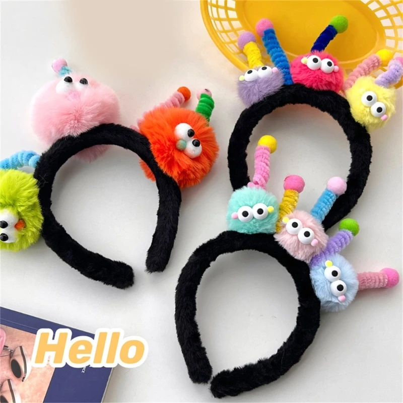 

Adult Twisted Pompoms Hairband Live Broadcast Hairband Festival Headband M6CD