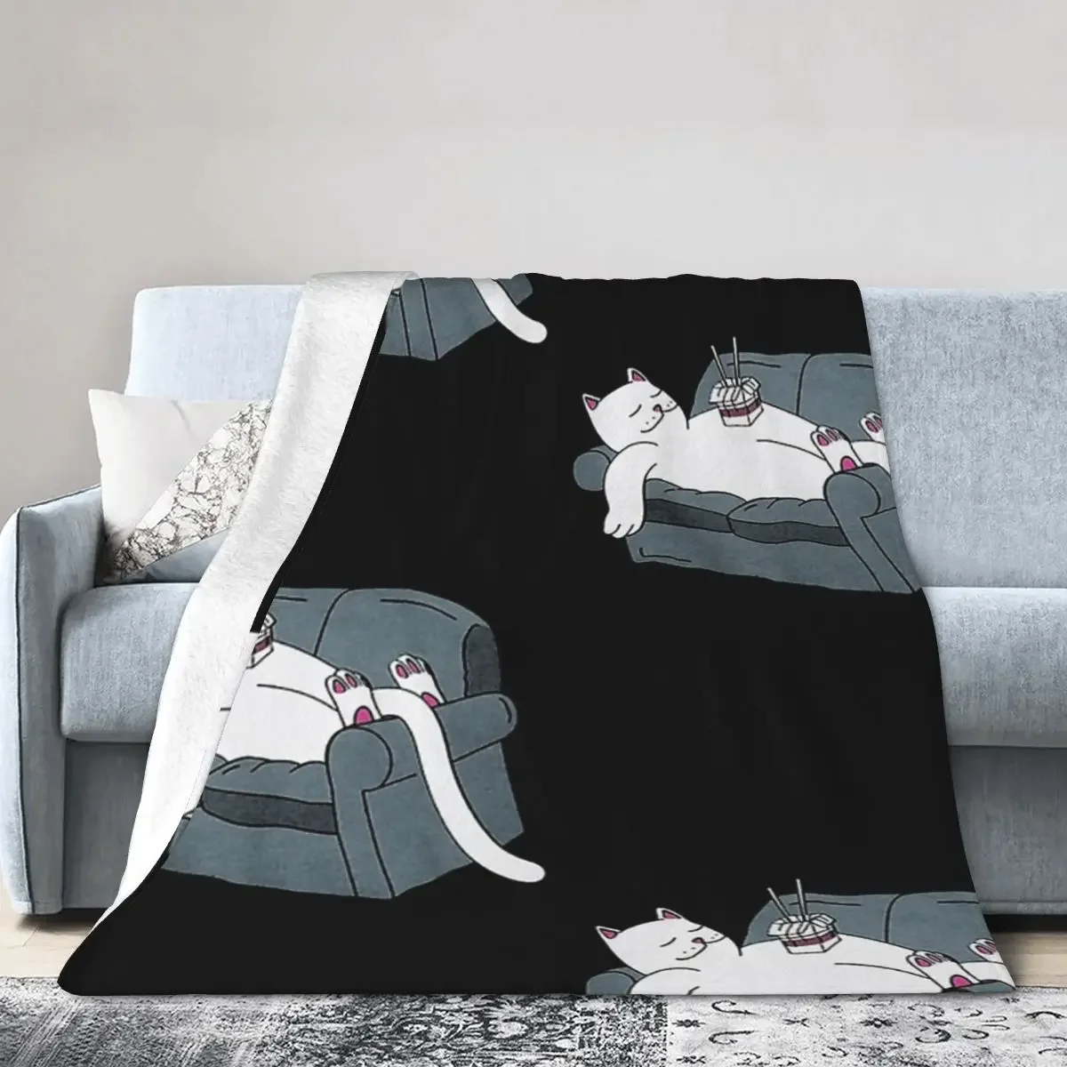 

Ripndip Sleeping On Sofa Blanket Soft Warm Flannel Throw Blanket Plush for Bed Living room Picnic Travel Home Couch