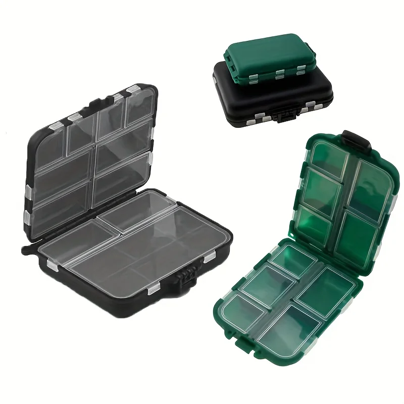 

2pcs Micromaterial Luya Double-layer Bait Box Portable Large Multi-functional Bait Fishing Glitter Minnow Storage Box