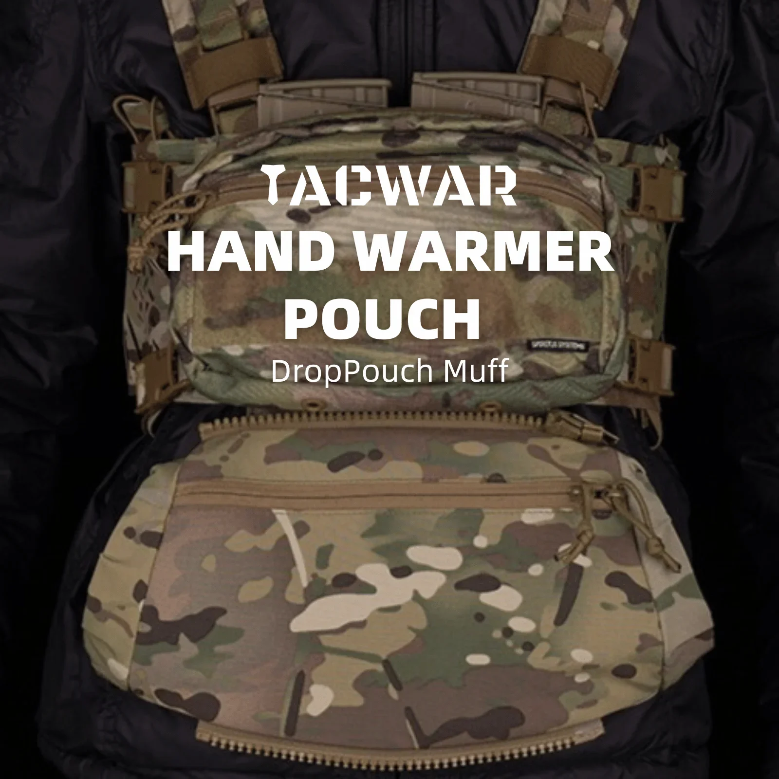 Drop Pouch Hand Warmer Muff, Stowable Fanny Pack for Winter