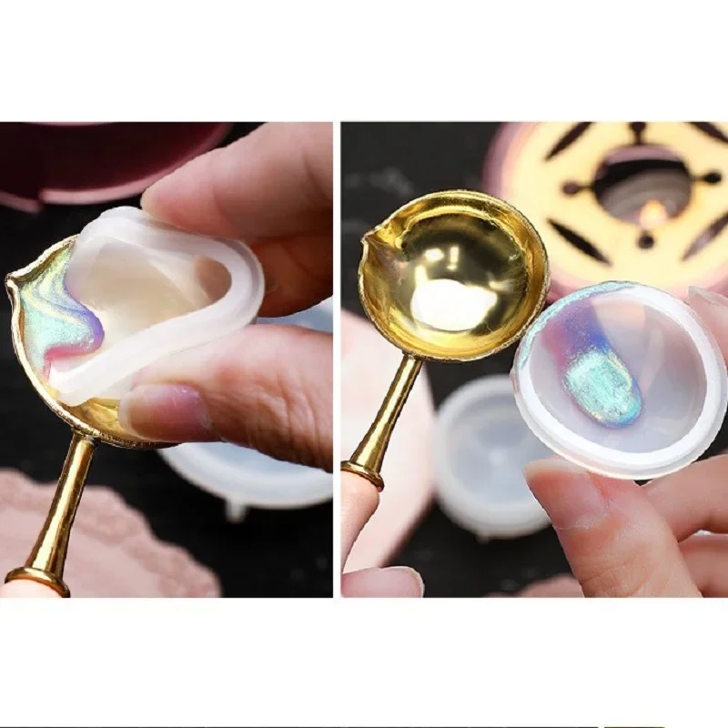 Clear stamps Wax seals Wax Seal Silicone Wax Lacquer Epoxy Resin Mixing Cleaning Spoon Powder Dip Sealing Making Tools SB054