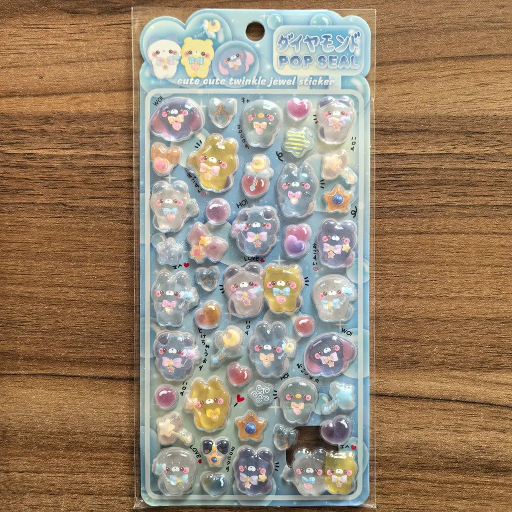 4 Stück/Set glänzende Kristall-Dekorationsaufkleber – niedliche Tier- und Blumenverzierungen für Tagebuch, Heimwerker und Handyhüllen, AnimeWorlds Store – Detail 7