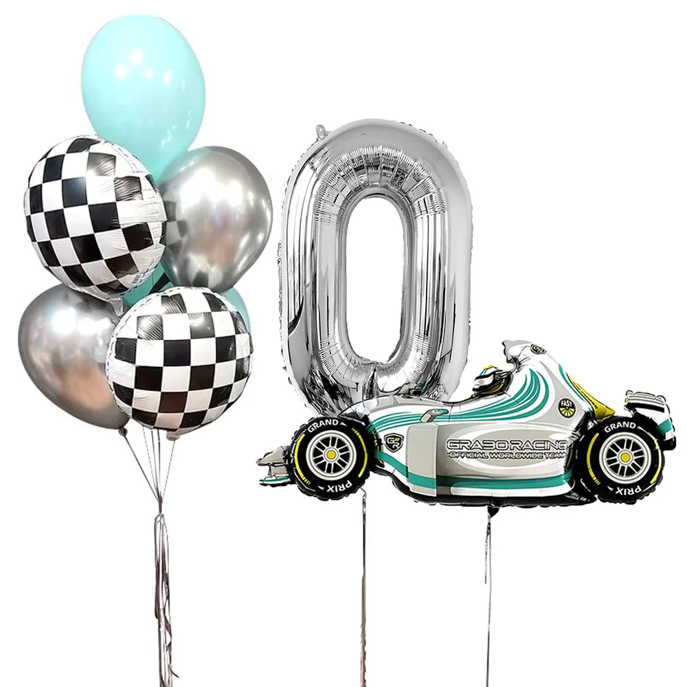 9 Stücke Racing Auto Folienballon 32 zoll Anzahl Helium Ballons Runde Reifen Globos Alles Gute Zum Geburtstag Party Dekorationen Kind Baby Dusche – Detail 11