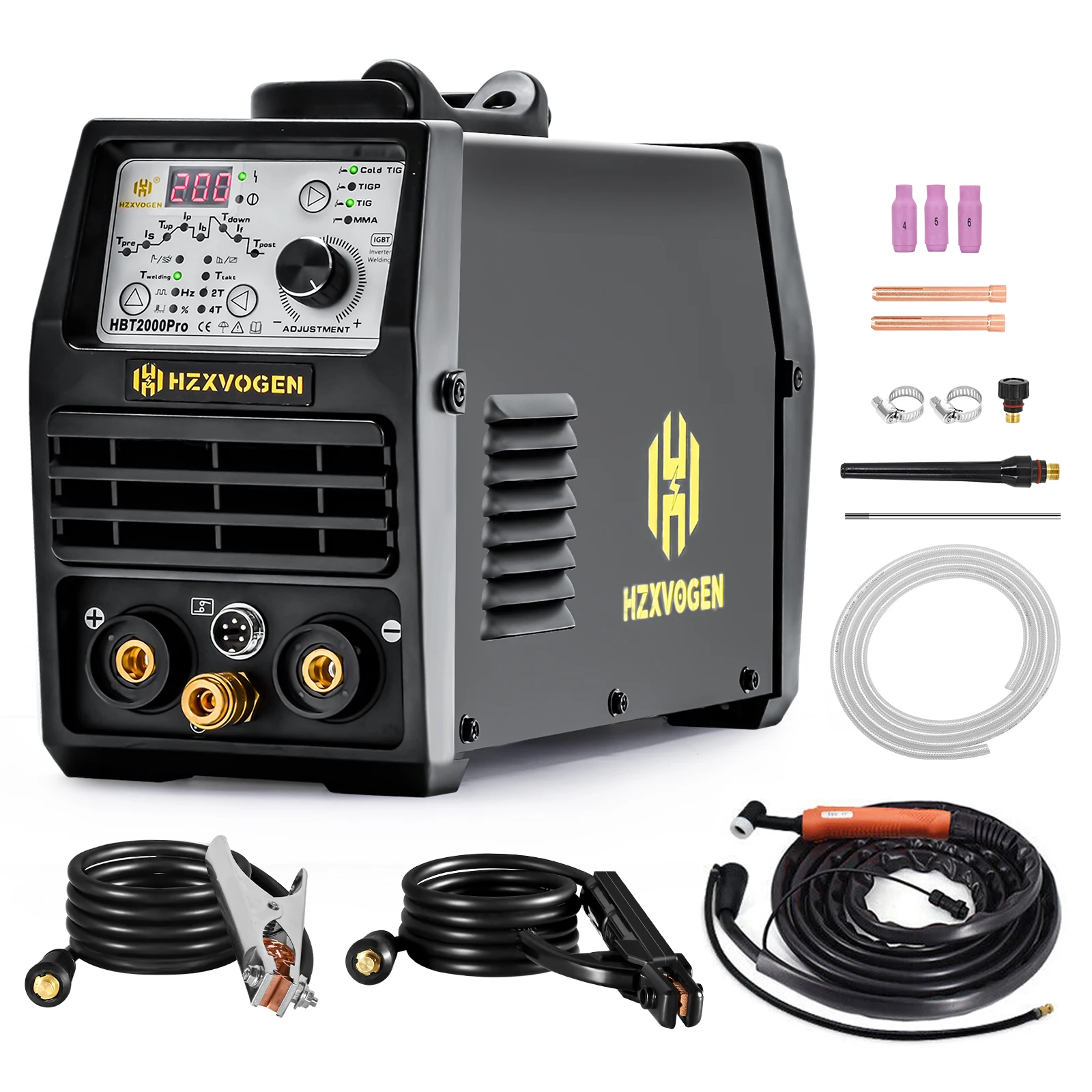HZXVOGEN HBT2000P 콜드 TIG 용접기, 200A 펄스 1 900ms 조정 TIG HF TIG 스폿 TIG 아크 ...