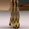 Vintage Print Maxi Dress For Women Summer Loose Sleeveless Long Dresses Elegant Lady V Neck Pocket Boho Beach Sundress Vestidos 6
