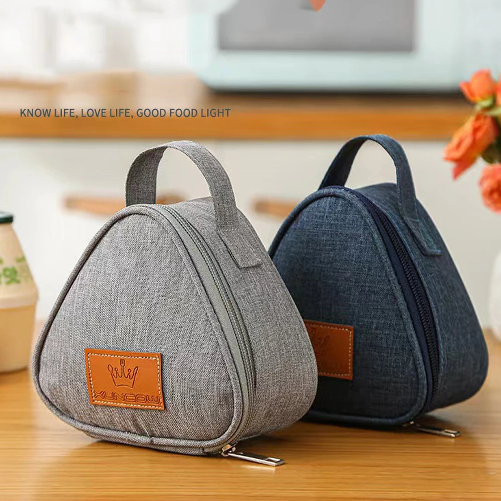 New Portable Triangular Insulation Bag Mini Aluminum Foil Student Rice Ball Bag Cute Portable Lunch Box Outdoor Lunch Bag