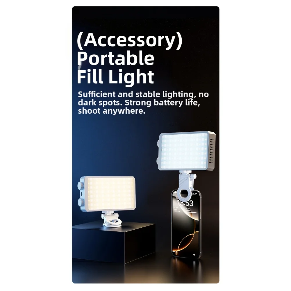 스트리밍, 사진 촬영, 콘텐츠 제작용 RGB 조명 40W, USB 충전식 배터리 옵션 및 외부 DC 전원 지원