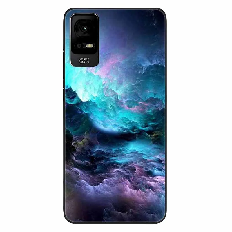 Black TPU Bumper Case with Cute Cat Design - Soft Silicon Back Cover