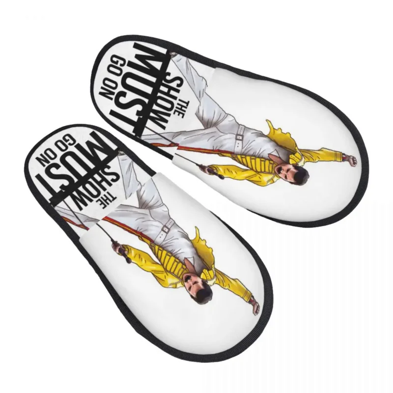 

Custom Freddie Mercury Show Memory Foam Slippers Women Soft Warm Rock Band Queen House Slippers
