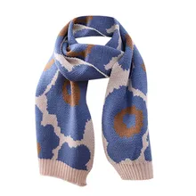 

Circle Smudge Scarf 120cm Fashion Leopard Scarf Knit Crocheted Winter Warm Children Kids Baby Fits For Various Styles Of Clothin