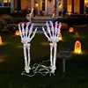 Light Up Skeleton Hands Solar Pathway Lights Solar Halloween Skeleton Arms Stakes Sound Effect Garden Stake Lights Halloween 5