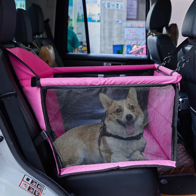 Dog Car Seat,Scratch Proof Durable Pet Booster Car Front Seat Puppy Safety Belt Stable Foldable Travel Pet Car Seat 6
