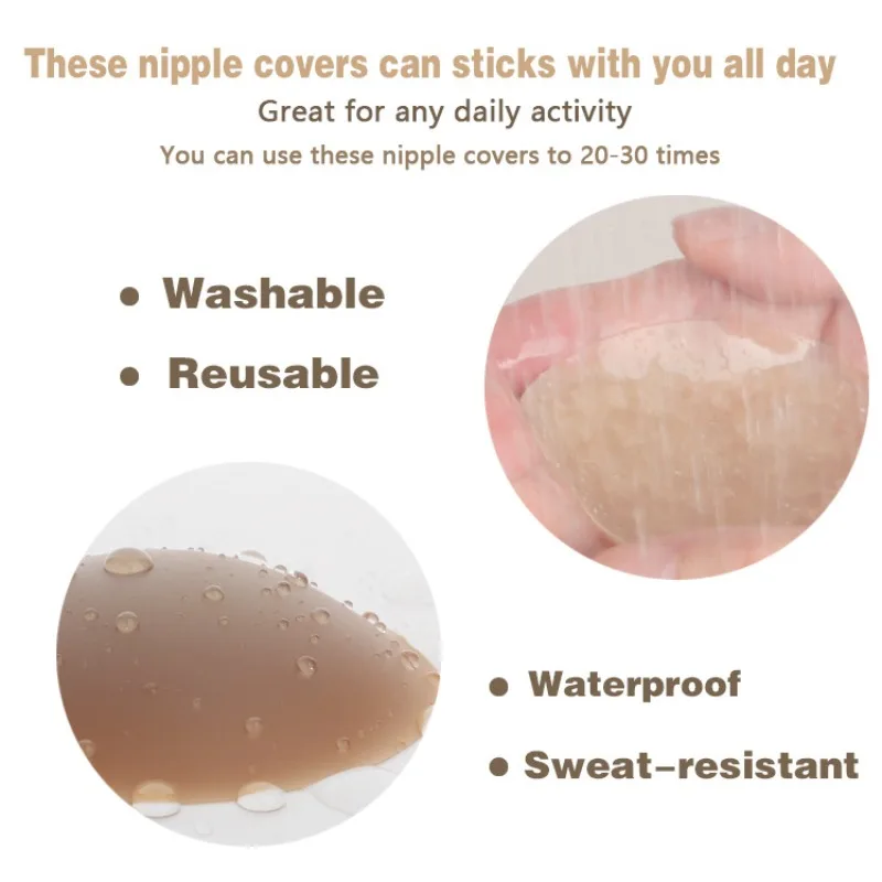 Seamless Nipple Cover Adhesive Silicone Breast Pasties Women Stick-on Bra Boob Tape 8/10/13cm