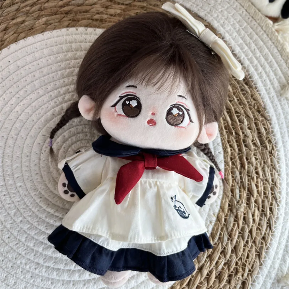 1 set Bow Hair Band 20cm Cotton Clothes Whale Pattern School Uniform Cotton 's Dress Outfit Mini Clothes Accessories