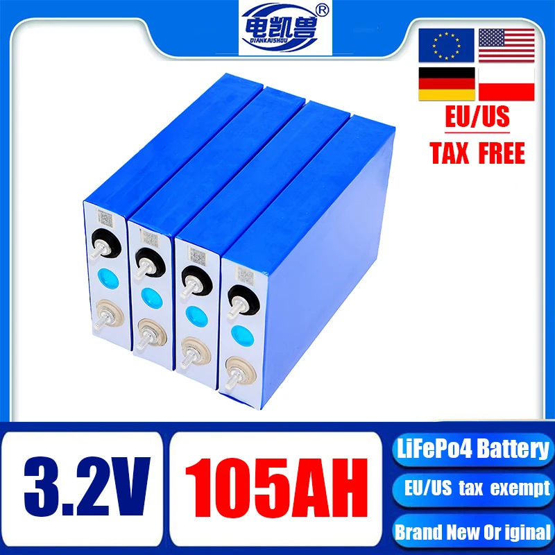 

New A-level 3.2V 105Ah Lifepo4 battery, solar storage inverter for electric vehicles and rechargeable RVs for household use