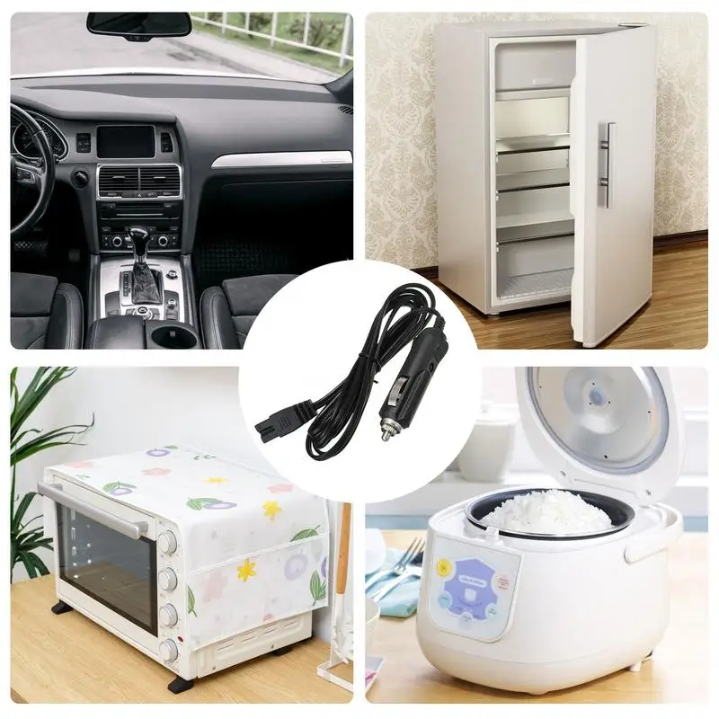 Portable Mini Fridge Power Cord Car Refrigerator Power Cable Auto Freezer Cooler Cord DC 12V/24V Refrigerator Replace Cable car refrigerator accessories