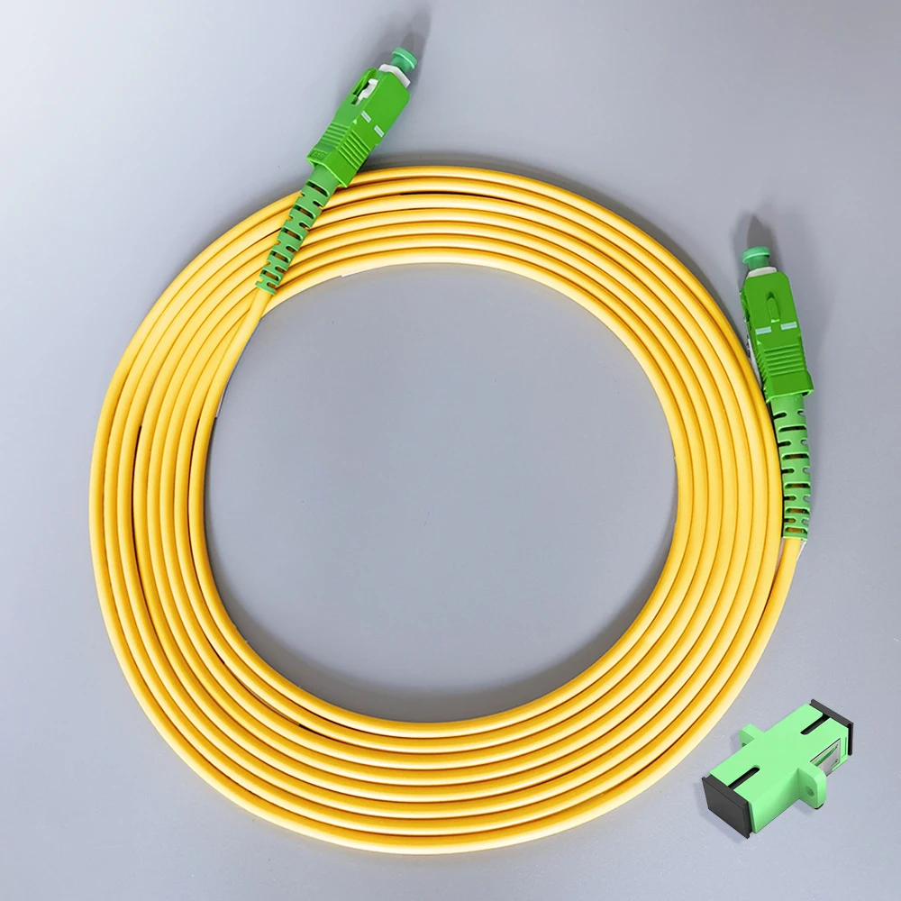 1.5M/2M/3M/5M Fiber Optic Cables SC/APC To SC/APC Simplex Indoor Fiber Optics Patch Cord Extension Wire FTTH Cable Free Adapter