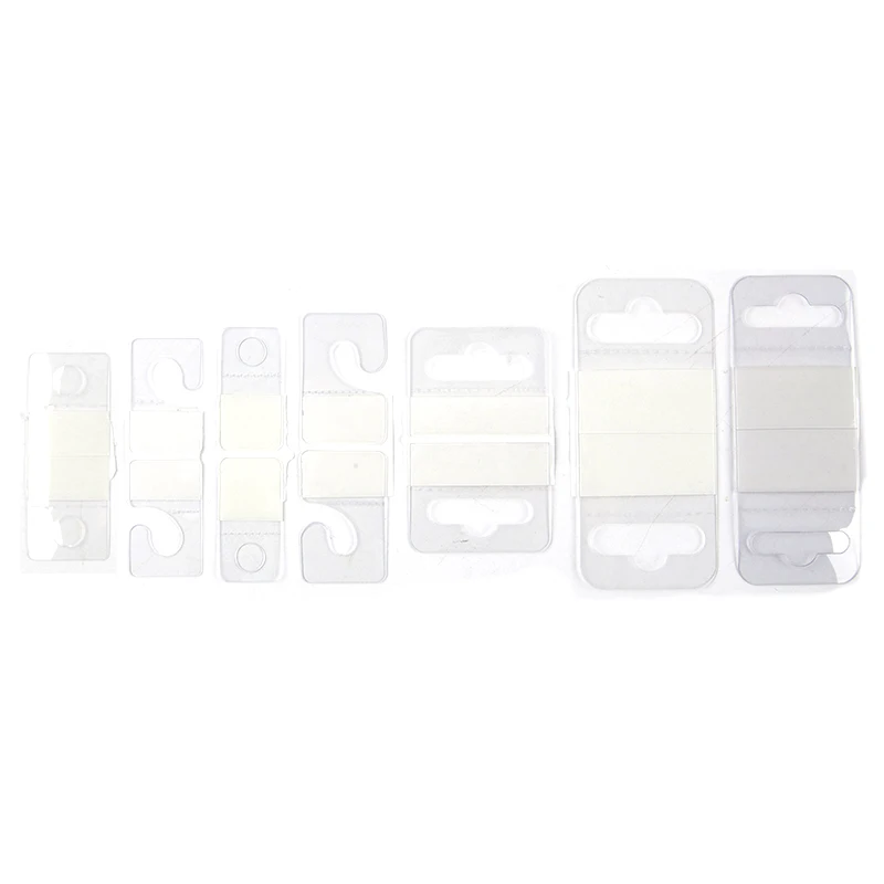 100Pcs Pvc Slot Foro Adesivo Hang Tabs Tag Hook Merchandise Package Box Bag Hangers Peghooks Display Per Display Al Dettaglio Del Negozio