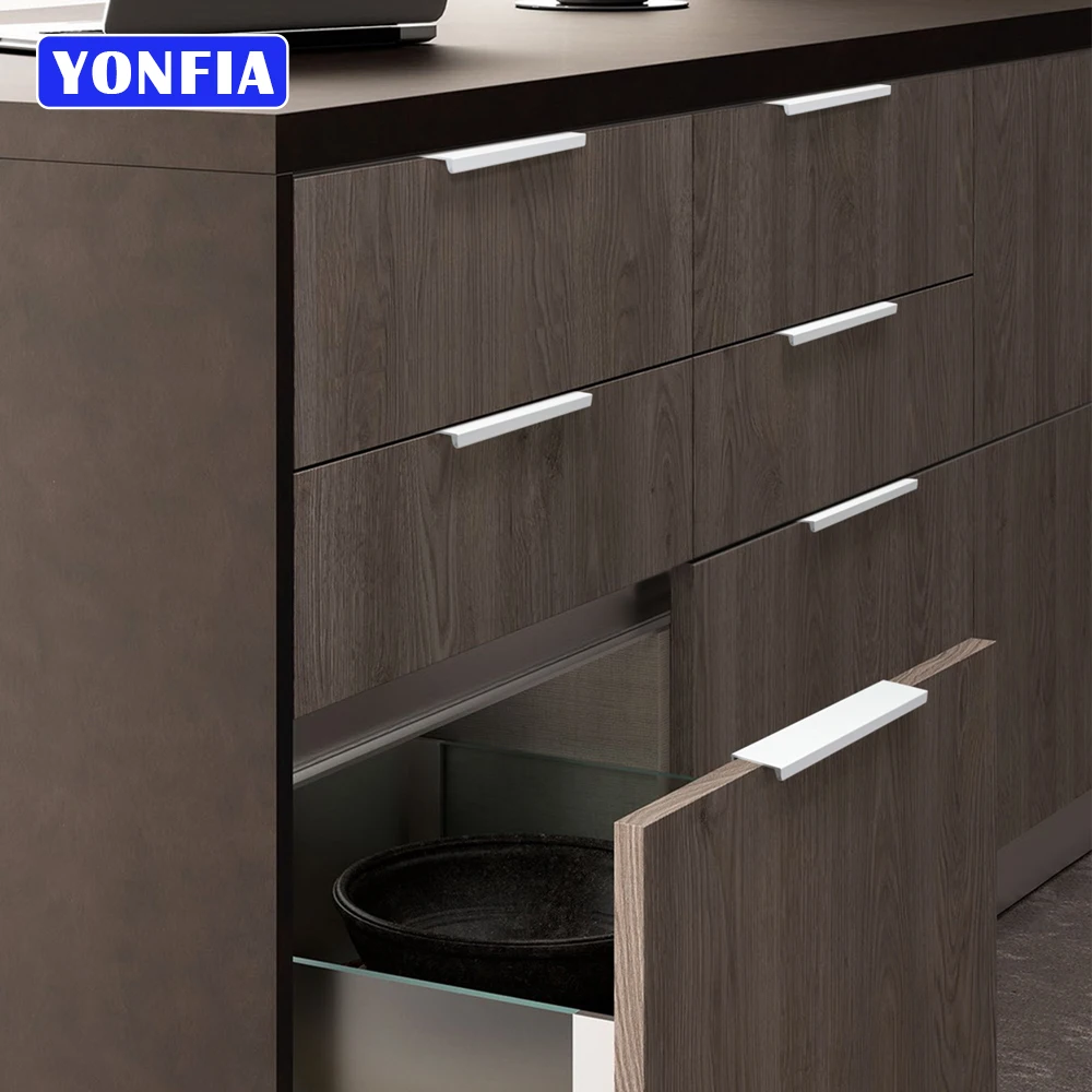 YONFIA-3699S 흰색 긴 알루미늄 숨겨진 가구, 옷장, 캐비닛, 서랍 손잡이, 숨겨진 가구, 옷장, 문 손잡이