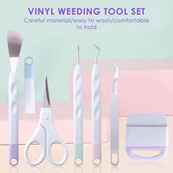 Outils de désherbage en vinyle, accessoires de traçage en acier inoxydable, ensemble d'outils de bricolage pour artisanat, circuit de désherbage, pochoirs, livraison directe, 6 pièces 