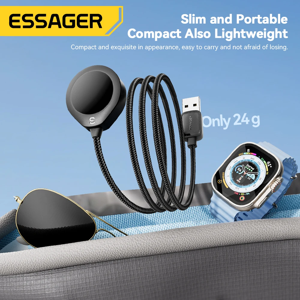Essager Magnetic Charger For Apple Watch Series 9 8 7 6 5 Ultra 2 SE Fast Charging Cable Accessories For iWatch 9 8 7 6 5 4 3 2