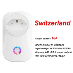 Smart WiFi Swiss Power Plug with Energy Monitoring - 1pcs (Switzerland)
