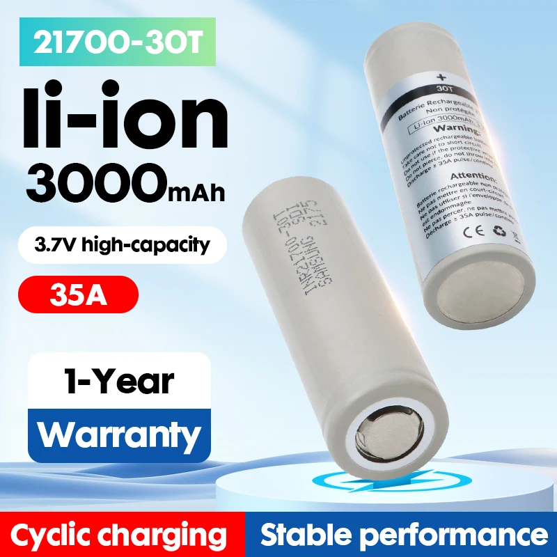 По заводской цене, перезаряжаемый литиевая батарея 21700 30T 3000mAh Высокая скорость разряда 35A плоская головка литиевые батареи для Power Toys