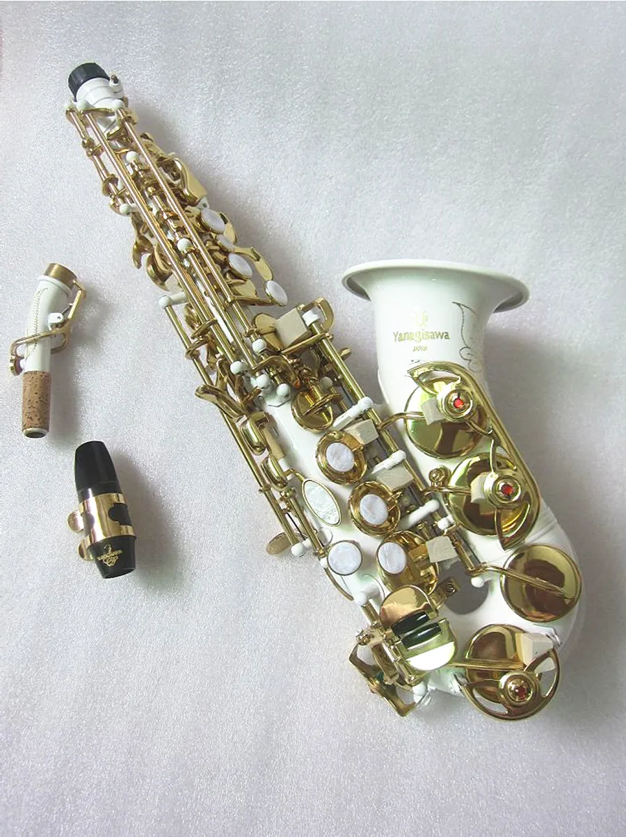 Curved Soprano Saxophone S-991 White Sax Musical instrument Mouthpiece professional performance