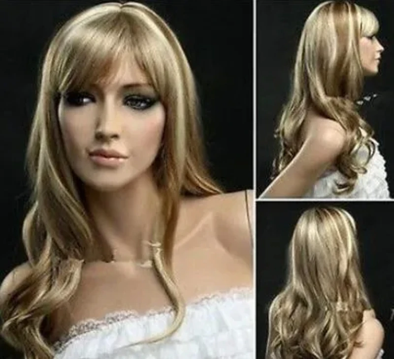 

Новые модные длинные волнистые женские парики из синтетических волос Блонд