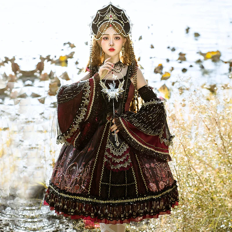 

Luxury Lolita Dresses Women Kawaii Jumper Skirt Girls Princess Sweet Victorian Gothic Dress Japanese Harajuku Cosplay Dress