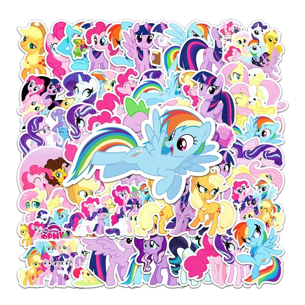 

10/30/50PCS Rainbow Horse Graffiti Sticker Cartoon Animation DIY Skateboard Guitar Mobile Phone Decoration Waterproof Wholesale