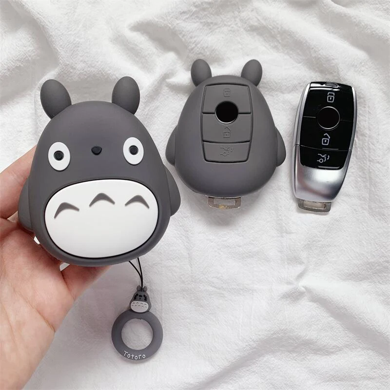 

Silicone Cartoon Cat for Mercedes Benz A C E S C260 E200 A200 CL A180 GLA E Class W213 S320L Key Case Cover Keychain Accessories