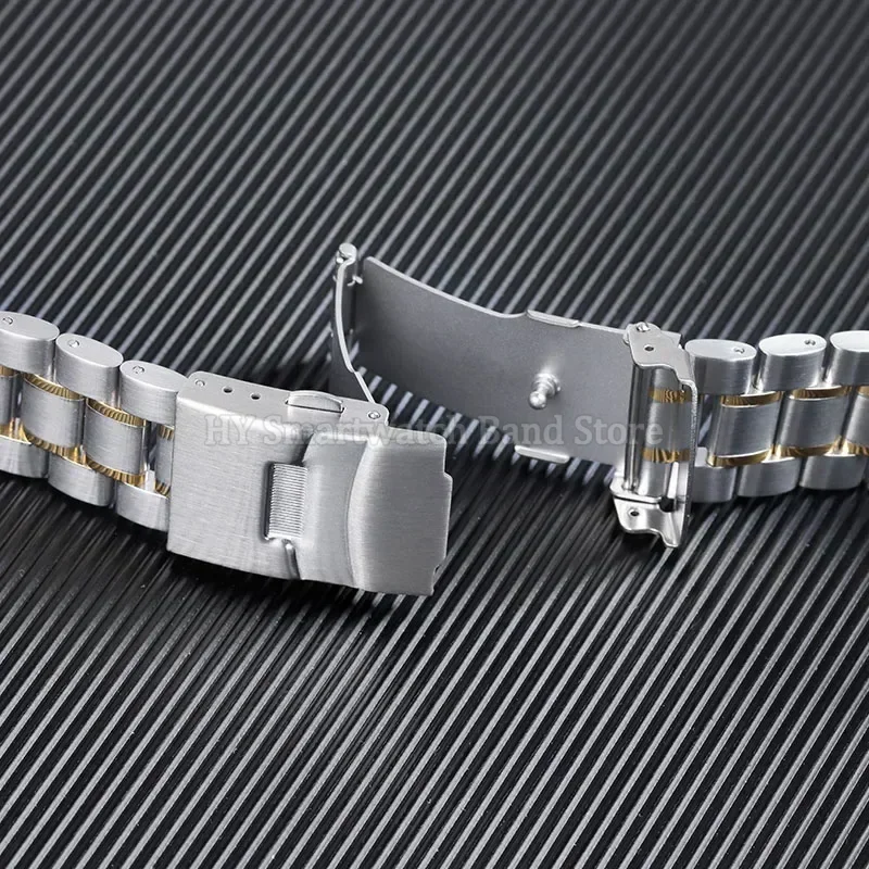 Luxury Stainless Steel Watch Strap with Curved End