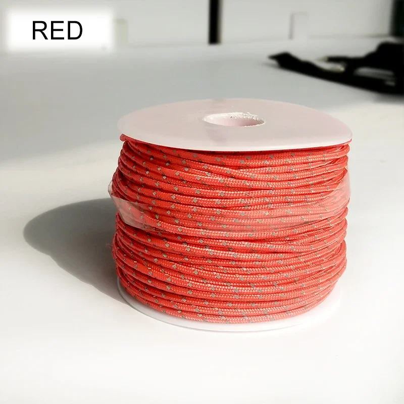 3 Strand Core Reflective Paracord Tent Wind Rope Parachute Cord Lanyard Ropemultifunctional Bold Fixed Rope 50m 160FT YOUGL