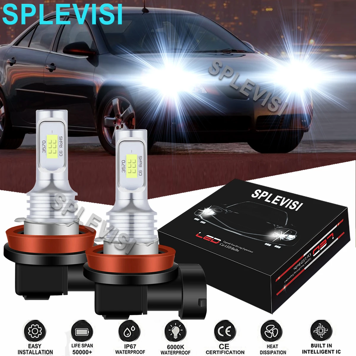 

2PCS Car LED Headlight Bulbs 6000K White For BMW E87 2005-2010 E82 E88 2008 2019 2010 VICTORY Cory Ness Jackpot 2006 2017 2008