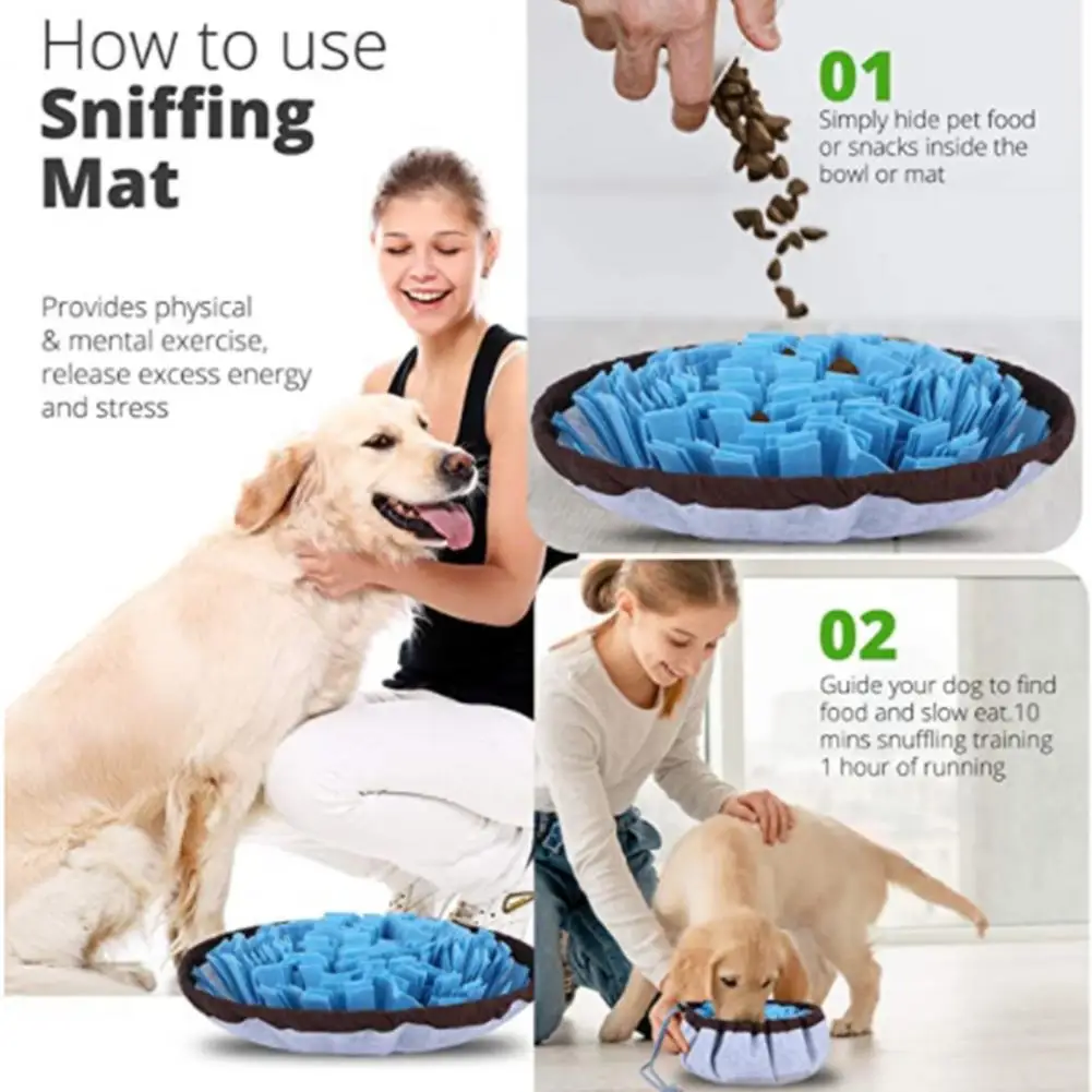 Snuffle Mat Interactive Dog Toys Ball Dog Brain Mental Stimulating Puzzle Toys for Dogs Enrichment Game Feeding Mat for Stress Relief Portable Machine