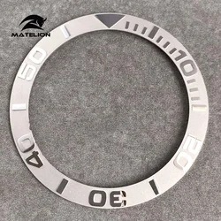 Ceramic Alloy Watch Bezel Insert Ring - 38mm Slope Fit for 40mm Watch Case, Men's Diving Watch Accessory (Ceramic silver)