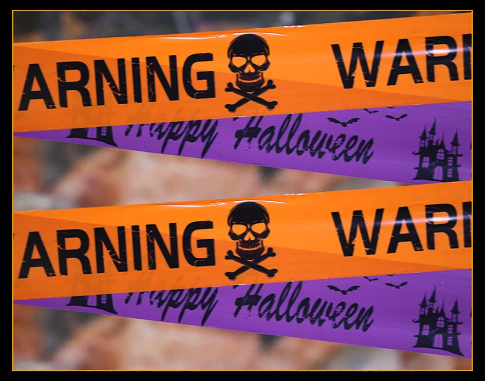 6/9M Halloween Warnband Zeichen Halloween Requisiten Gefahr Warnlinie Neue Isolation Gürtel Zeichen Halloween Haus Garten Dekoration – Detail 8